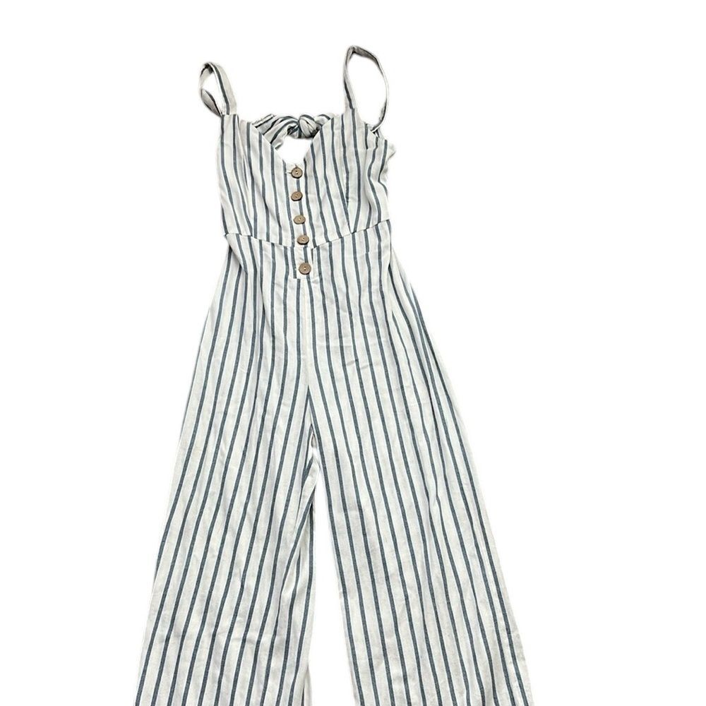 Vintage Havana Pinstripe Jumpsuit with Open‎ Back Size Small NWT